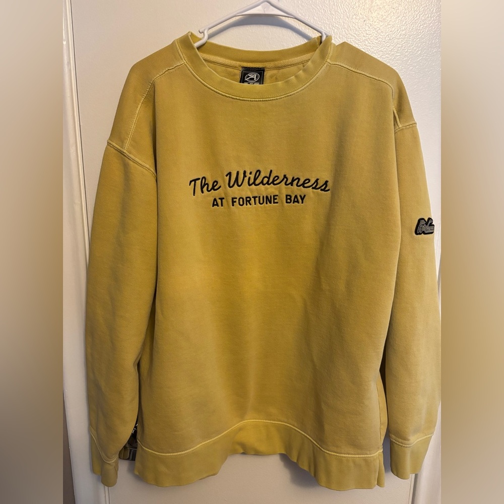 Yellow Vintage Ahead Authentics golf Sz L crewneck